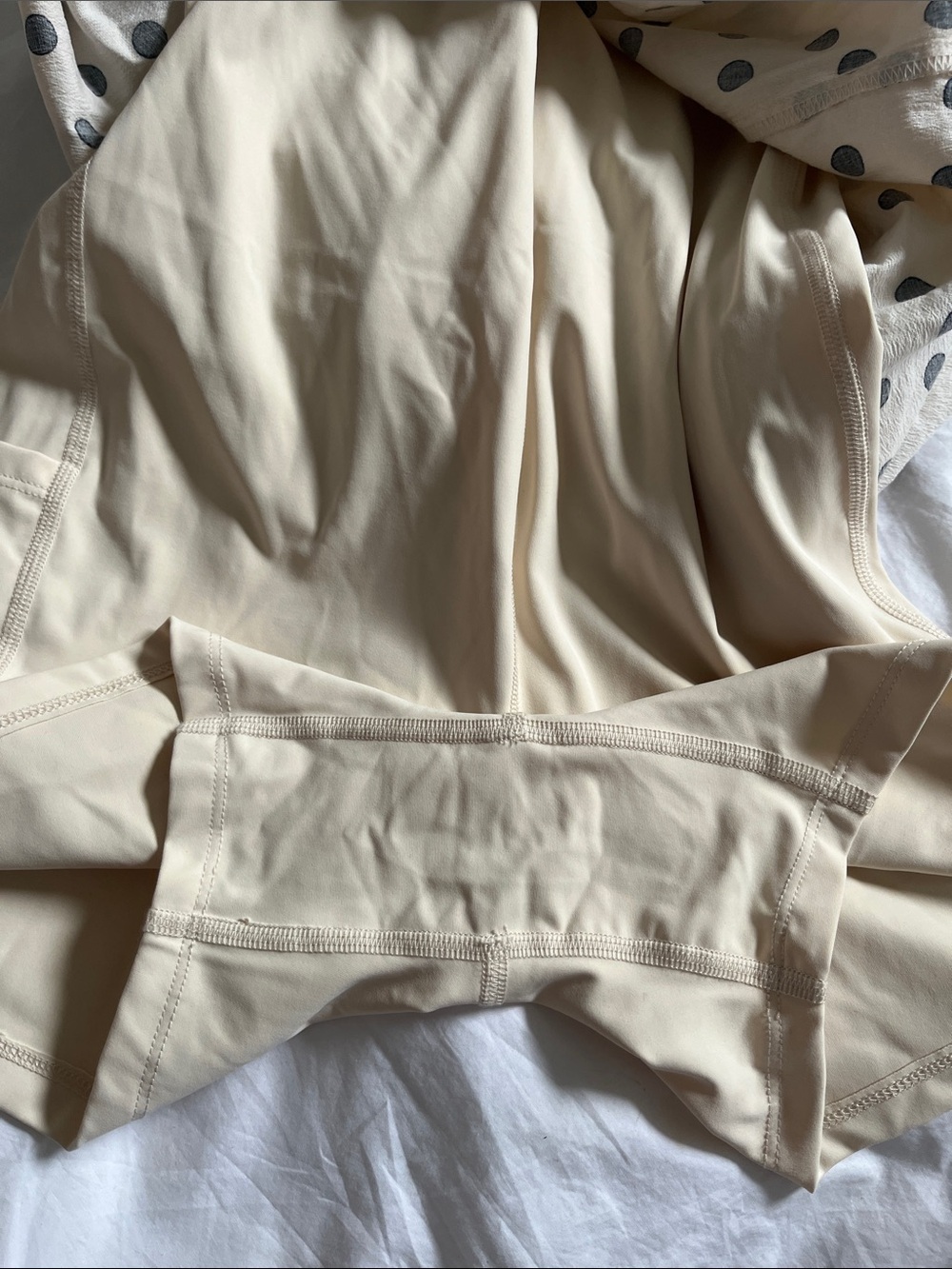 Abercrombie & Fitch Bra-free Everyday Skort mini dress in White Polka Dot - Picture 8 of 10